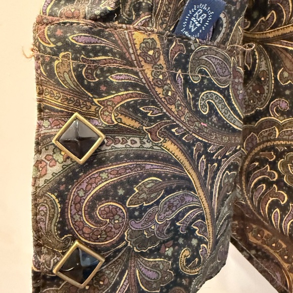 Vintage-Inspired Paisley Button-Down Shirt - Brown/Tan - Picture 3 of 5